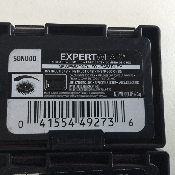 Set of 3 Maybelline Expertwear Shadow NY Silver Fierce Fuschia Raw Ruby - Picture 3 of 5